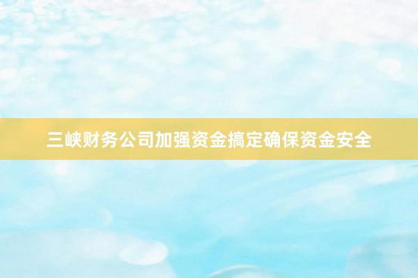 三峡财务公司加强资金搞定确保资金安全