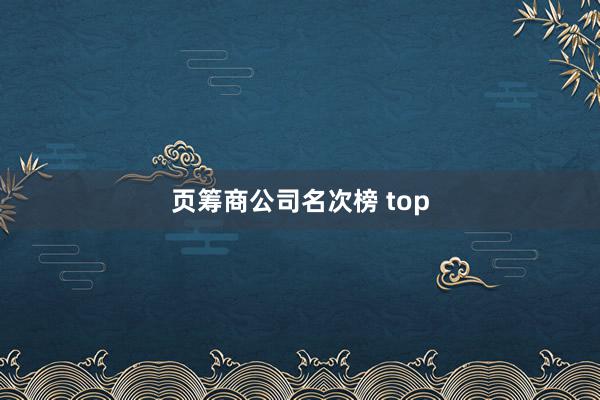 页筹商公司名次榜 top