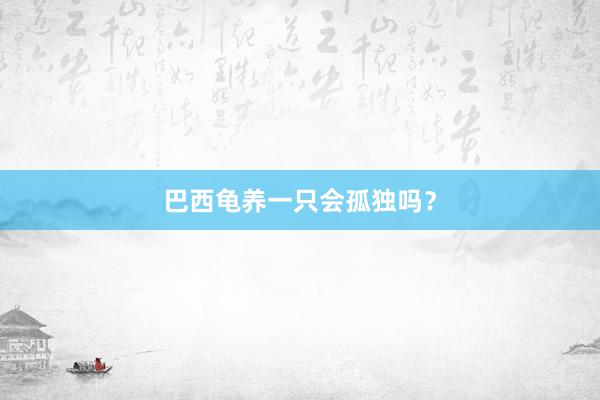 巴西龟养一只会孤独吗？